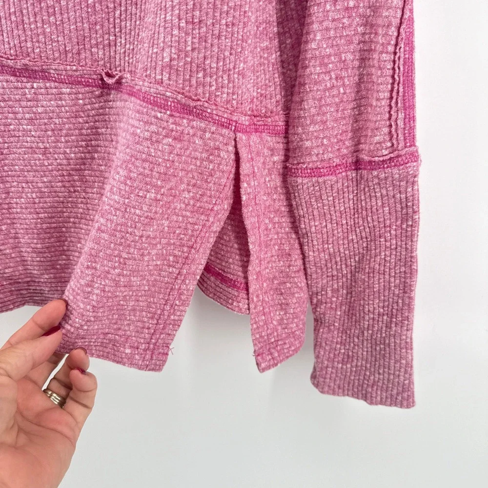 Free People Londontown Thermal Top Raspberry Cowl Neck Long Sleeve‎ Medium